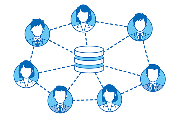 クラウドでデータを共有するイメージ